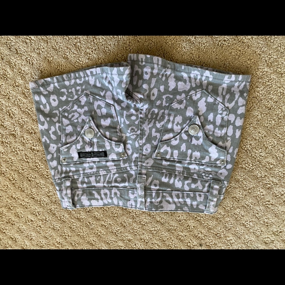 Nwot girls Hudson leopard denim shorts 7